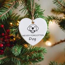 1 szt./5 szt. NIGDY NIE ZAPOMNIANA ozdoba pamiątkowa dla psa, ceramiczna dekoracja pamiątkowa dla zwierzaka, ozdoba w kształcie serca, prezent dla zwierzaka na pierwsze Boże Narodzenie dla psa,