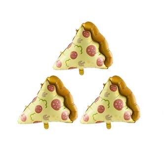 3 个披萨气球，20 英寸香肠披萨片铝箔气球，用于披萨生日派对用品趣味派对装饰