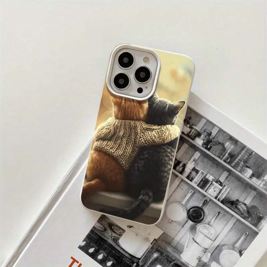 Fundas y carcasas protectoras con diseño de gatos bajo el sol y orificios grandes. Compatibles con phone 16 Pro Max, 16, 15 Pro, 14, 14 Plus/14 Pro Max, 13, 13 Pro, 12 Pro, 11/11 Pro. Regalos para cumpleaños y fiestas - Blanco - Ver 1