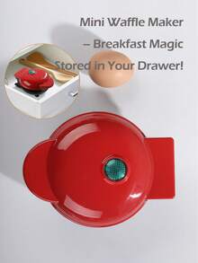 SCISHARE 1个350瓦4英寸迷你华夫饼机，带墙插，可制作单人份华夫饼、薯饼、生酮华夫饼，易清洁不粘涂层