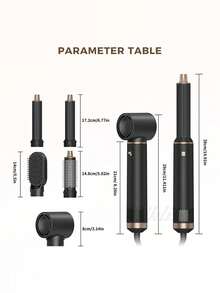 Kemei 5-In-1 Hot Air Brush, Electric Hair Curler, Hair Dryer & Straightener