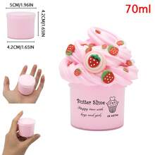 70ml Scented Cookies Butter Slime Kit - Blue Pink Charms Slime Soft Fluffy Putty DIY Sludge Christmas Birthday Gift Toys For Plasticine Party Favors