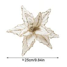 1PC Velvet Sparkling Sequin Artificial Christmas Flowers - Ideal For DIY Tree Ornaments & Wreath Holiday Centerpiece Decorations, Luxurious Style, No Power Needed, Perfect For Weddings, New Year & General Holidays Celebrations, Christmas Garland Decor, Made Of Velvet Home Decor Christmas Decorations Room Decor