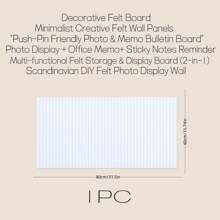 Madebyblanc 1 件无需钻孔垂直矩形现代织物框架壁挂式毛毡板，适用于照片墙、公告板、备忘板、DIY 工艺品 - 可拆卸，带软木板和备忘板，适用于墙面装饰、房间装饰、派对照片展示、惊喜公告、卧室、书房、客厅、办公室、教室、宿舍的壁挂式收纳