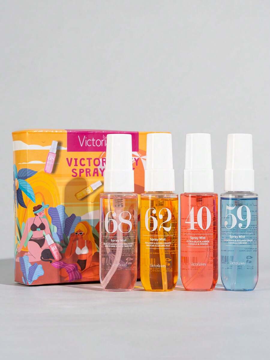 4PCS Brazilian Perfume Spray Series Gift Box, Limited Edition, Indoor And Outdoor Aromatherapy Air Purifier, Multi-Layer Perfume, With Long-Lasting Natural Freshness, Achieving The Highest Health State. The Elegant Essence Is Combined With The Flavors Of Rio De Janeiro Herbs, Coconuts, Flowers, Fruits And Citrus, Wood And The Ocean. The Ideal Outing, Party, Gathering, Travel, Family, Hotel, Office, Perfect Gift For Family, Relatives And Friends