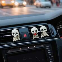 Halloween  Skull Aromatherapy Clip - Decorative Statue For Car/Home Holiday Decor