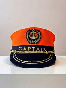 1 Set Assorted Polyester Sailor Cap, Yacht Captain Hat, Party Hat, Cosplay Costume, Nautical Accessories, Men/Women Summer Hat, Beach Hat, Sun Hat
