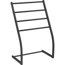 Multi-Functional Metal Towel Rack, Freestanding Towel Holder, Bathroom Storage Organizer, Bedroom Balcony Space Saving - Black - View 9