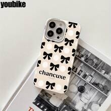 Fundas y carcasas protectoras de imitación con estampado de lunares y orificios grandes para phone 16 Pro Max, 16, 15 Pro, 14, 14 Plus/14 Pro Max, 13, 13 Pro, 12 Pro, 11/11 Pro. Regalos para cumpleaños y fiestas - Negro - Ver 6