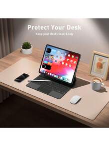 Extra Large Mouse Pad, Writing Pad, Office Desk Mat, Desktop Protector, Waterproof PU Leather + Non-Slip Velvet, Multiple Sizes Available In White, Black, Pink, Apricot, Blue, Purple, Yellow, Green, Coffee, Gray, Light Gray, Gaming Desk Mat, Desk Protector Pad, Multiple Colors, Office, Student, Study Desk, Long Desk Mat, Home Decor Pad, Scratch-Resistant, Anti-Glare Leather, Coffee Table Mat, Laptop Protective Pad, Waterproof, Reusable, Extra Long Extra Large, Easy To Clean, Office Supplies, Study Home Goods