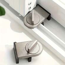 4pcs Door And Window Security Lock, Adjustable Sliding Sliding Window Door Anti-Theft Lock Plug, Anti-Theft Lock Wedge, Anti-Fall Function And Safety Lock Aluminum Alloy Safety Lock, - Xám - Xem 7
