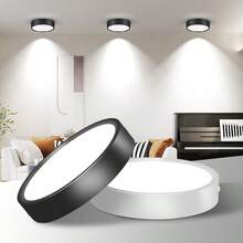 CANMEIJIA 1 件铝制白色 LED 嵌入式灯，LED 明装筒灯，嵌入式室内吸顶灯，客厅/卧室/厨房吸顶灯，AC185-262V，5W/40W/15W/25W，3 种色温可切换，6500K/4000K/3000K，紧凑纤薄圆形灯具，适用于卧室、客厅、厨房、商场、展厅。5W 尺寸相对较小，请根据您的需求购买合适的尺寸。 - 白色明裝筒燈 - 查看 2