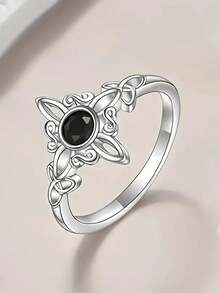 1 PC Glamorous S925 Sterling Silver Cubic Zirconia Rings Engagement Jewelry For Women Fine Jewelry