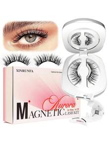 Pestañas magnéticas de aspecto natural mejoradas, kit de pestañas magnéticas suaves reutilizables con aplicador, sin necesidad de pegamento, a prueba de viento y agua para comodidad durante todo el día (Actualización 3.0-M2)