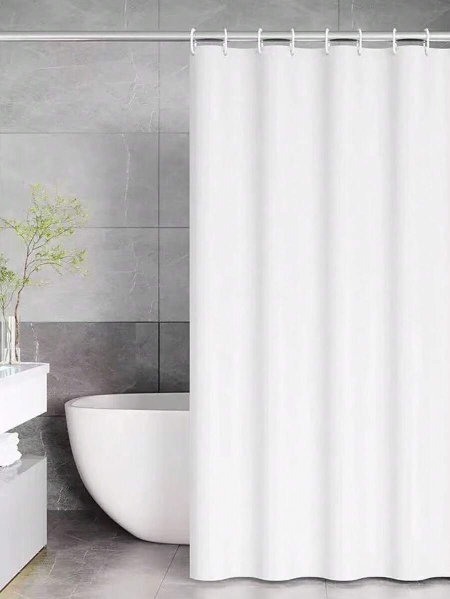 1 Stück wasserdichter und schimmelresistenter Duschvorhang aus PEVA. Badezimmer ohne Bohren. Badezimmer Trennvorhang. Hängevorhang. Einfache Installation. Tragbar. Badezimmer Dekoration - Weiss - Übersicht 1