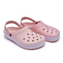 Women's Adult Simple Beach Slippers Openwork Fabric Beach Flip Flops - Nude - 查看 3