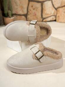 Pantoufles confortables en mousse à mémoire de forme, faites synthétique avec doublure en laine. Pantoufles moelleuses pour femmes