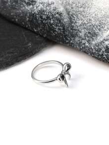 1 Piece Of Simple And Unique Silver Ring, Bow DIY Pendant, Exquisite Jewelry Gift For Women - Bạc - Xem 6