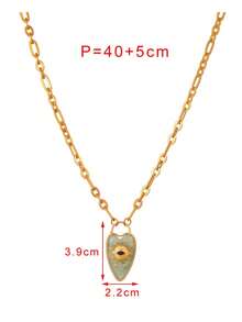 1pc Minimalist Elegant Natural Stone Inlaid Faux Turquoise Titanium Steel Necklace, Boho Style, 18K Gold Plated, Fashionable Women's Jewelry, Suitable For Daily Wear, Vacation, Party, Music Festival, Celebration And Holiday, Delicate And Simple Accessory Gift. (Natural Stone May Have Slight Color Difference.)