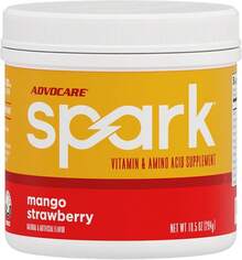 AdvoCare Spark Vitamin & Amino Acid Supplement - Focus & Energy Drink Powder Mix With Vitamin A, B-6, C & E - Also Includes L-Carnitine & L-Tyrosine - Fruit Punch, 14 Stick Packs - Xoài Dâu Tây - Xem 1