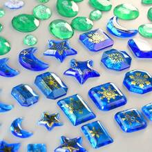 1 件带孔树脂耳环模具，各种形状和尺寸几何宝石凸圆形新月星云吊坠耳环钥匙扣硅胶模具，DIY 珠宝模具用于环氧树脂铸造 - 白色 - 查看 3