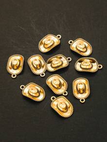 10 chiếc bùa hình mũ, thích hợp để làm đồ trang sức, vòng tay, vòng cổ - Bạc - Xem 5