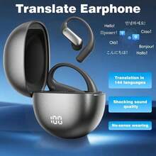 Ai Translation Headset, Bone Conducting Wireless Headset, Realtime Translation In 144 Languages, 6 Mics Intelligent Noise Cancellation, Real-Time Translation Of Meeting Notes, Touch Control, Deep Bass Headphones - 黑色 - 查看 2