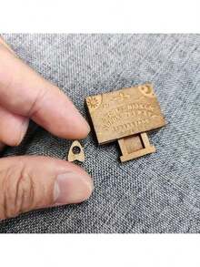 1 Wooden Handmade Spirit Board, Miniature Spirit Board With Drawer, Halloween Decoration Crafts Durable Ornaments - 咖啡棕 - 查看 6