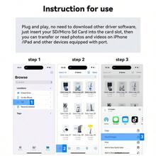 1pc 2-In-1 SD/TF Card Reader Compatible With IPhone 17 Pro Max/17 Pro/17 Air/17/16/15/14/13/12/11/XS/XR/8/7/6, S25/S24/S23/S22/S21, IPad, Laptop Series