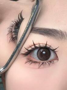 100 szt. kępek słonecznika, grube i urocze, segmentowane sztuczne rzęsy, naturalne, kreskówkowe, skręt C