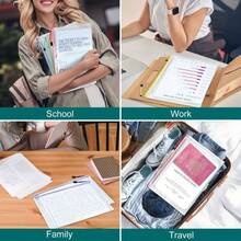 Pogrubiona przezroczysta torba na dokumenty A4, oficjalna torba na dokumenty z zamkiem błyskawicznym w kratkę, duża pojemność, torba na materiały archiwalne A4, wodoodporna torba na dokumenty