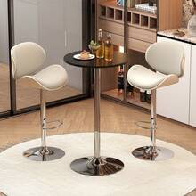 GOFLAME Round Bar Table 103cm Height Pub Table With MDF Top And Metal Frame - Black - View 4