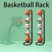 3-Layer White Basketball Storage Rack