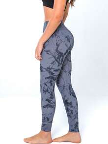 Kit 2 High Waist Marbled Leggings - 灰色和白色 - 查看 5