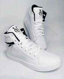 Men's And Women's High Top Sneakers With Boots Immediate Shipping - Blanco - Ver 2