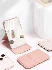 1 szt. Nowe, przenośne, składane, miniaturowe lusterko do makijażu ze skóry PU, kompaktowy kwadratowy kształt, podstawka na stół, idealne do codziennego użytku, niezbędne w akademiku, elegancki prezent, dedykowane damskie lusterko do makijażu, łatwe do przenoszenia, minimalistyczny styl, praktyczne i stylowe., makijaż, tanie, wystrój pokoju, toaletka, podróże, sypialnia, akcesoria do makijażu, lustro, lusterko kosmetyczne, mini lusterko, kompaktowe lusterko, małe lusterko, lusterko ręczne