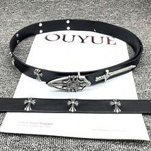 2025 Medieval Sword And Shield Belt For Men, PU Leather Vintage Punk Waistband With Cross Motifs, Western Cowboy Gothic Style - [8十字]劍盾經典腰帶 - 查看 3