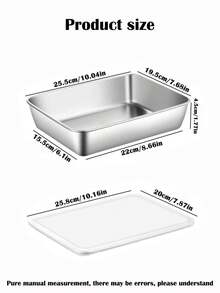 1pc/6pcs Large Rectangular Stainless Steel Food Storage Container With Leak Proof Lid, Stackable, Reusable, Transparent Lid, Hand Wash, Multi-Purpose Food Storage Box, Kitchen Storage Container, Suitable For Home And Outdoor Use, Home Decoration Storage, Christmas, Thanksgiving, Halloween