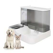 Automatic Cat Food And Water Dispenser Set, 2-In-1 Automatic Pet Feeder And Waterer, Visible Integrated Gravity-Fed Pet Food Container, Feeder For Dogs (Such As Teddy Breeds) / Gift - Blue - View 3