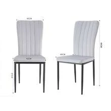 Mcc Direct Set Of 2 Dining Chairs, Velvet High Back Kitchen Chairs With Upholstered Soft Seat And Metal Legs For Home, Office, Dining And Reception - Elle - Hijau - View 3