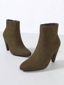 Timesize 卡其色女士短靴，时尚短靴，高跟靴，冬靴 - 卡其色 - 查看 7