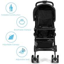 Foldable Lightweight Baby Stroller Travel Pushchair 0-36 Months Age Group 13 Lbs Coffee - màu đen - Xem 6