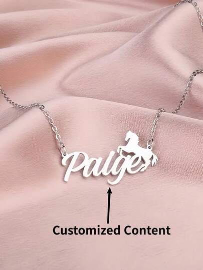 Personalized Horse Name Letter Necklace, Birthday Anniversary Gift, Valentine's Day Gift, Fashion Party Accessory, Birthday Gift For Boys And Girls
