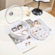 1pc Luxury Jewelry Box, Convenient Dual-Layer Earring, Necklace, Jewelry Storage Case, Portable Compact Jewelry Organizer With Multiple Dual-Layer Compartments For Rings Bracelets Studs Pendants And Chains, Travel-Friendly Protective Storage For Home Vanity And Suitcase, Lightweight Gift-Ready Packable Travel Accessory, Elegant Minimalist Design For Everyday Use, Party Evening And Holiday Gifting Ideas Including Christmas Thanksgiving New Year Stocking Stuffer And Bridesmaid Present - Multicolor - View 10