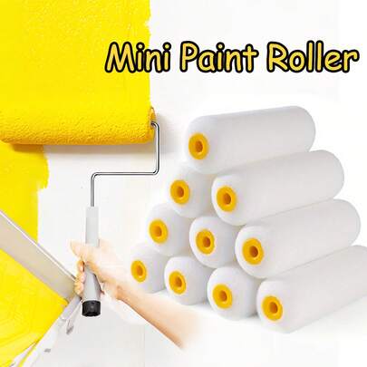 5/10 PCS 4 Inch Mister Rui Foam Paint Rollers,Mini Paint Roller, High Absorption Foam Paint Roller 4 Inch, Small Foam Paint Rollers, 4 Inch Foam Rollers For House Painting