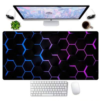 Mouse Pad Gamer Extra Grande 30x80cm Impermeável Antiderrapante Arte Geométrico