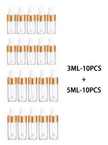 5/10 件 1/2/3/5ml 精油玻璃滴管空瓶磨砂样品瓶带玻璃吸管滴管用于滴管精油瓶，香水香薰化妆品容器，玻璃精油滴管瓶 - 金色 - 查看 30