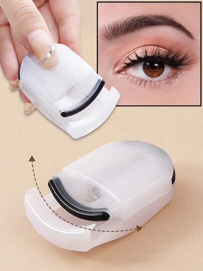 Transparent White Mini Portable Eyelash Curler - Easy Shaping, Non-Damaging, Eye Contour Fitting, Wide-Angle Non-Clamping, Includes Spare Pads, Easy Replacement, Suitable For Beginners,Makeup,Cheap,Room Decor,Vanity,Travel,Bedroom,Makeup Accessories,Eyelash Curler