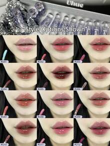 Uhue Water Gloss Mirror Lip Glaze U06,Watery Glossy,Natural & Sheer,Hydrating Feel,Smooth Glide,Portable,Forms A Shiny Film,Long-Lasting Shine,Long-Lasting Shine,Long-Lasting Shine ,12 Color Shades,Gifts For Friends.3ml/0.1 Fl.Oz