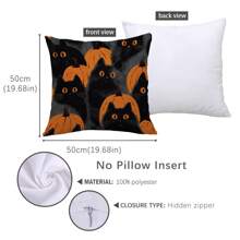 1 Stück/2 Stück Halloween Katzen- & Kürbis-Muster Polyester Kissenbezug [ohne Kissenfüllung], 45 x 45 cm/50 x 50 cm, [einseitiger Muster] Halloween Schwarze Katzen Kürbisse Dekorative Kissenbezüge für Sofa, Bett, Wohnzimmer, Schlafzimmer, Auto, Büro, Hotel, ganzjährig, perfektes Geschenk für Familie und Freunde